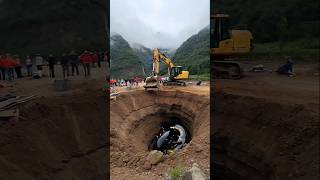 excavator makes a hole and something appears youtubeshorts [upl. by Noneek]