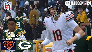 Madden 24 Chicago Bears vs Green Bay Packers Week 18 Madden 25 Updated Roster 2024 Sim Game Play [upl. by Tocci]