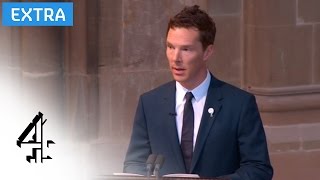 Benedict Cumberbatch reads the poem Richard at the Richard III reburial service  Channel 4 [upl. by Rehc770]