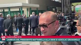 Castrovillari CS Larrivo del Presidente Mattarella alla sede di Assolac Granarolo [upl. by Anoirb]