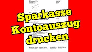 Sparkasse Kontoauszug drucken online herunterladen Anleitung [upl. by Nellak]