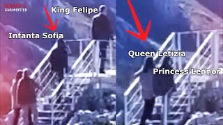 Princess Leonor climbs steps imitating Queen and sister Sofia to King [upl. by Aimaj36]