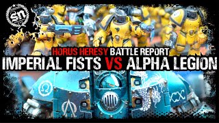 Imperial Fists vs Alpha Legion  Horus Heresy Battle Report [upl. by Annelg]