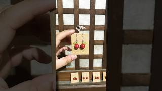 Dangling earrings 🍎 diyaccessories artsandcrafts handcrafted handmadejewelry appleaccessories [upl. by Nyberg]