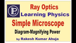 Simple microscope  Diagram  Ray Optics  Learning Physics  Rakesh Kumar Ahuja [upl. by Medlin]