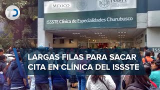 Forman largas filas para sacar cita en clínica de especialidades del ISSSTE solo dan 100 fichas [upl. by Lorou]