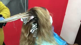 mechas balayage a la inversa RAICES oscuras pelo rubio  paso a paso [upl. by Worrad11]