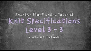 SmartKnitter  Knit Specifications Level 3  Class 03 Combine Multiple Panels [upl. by Hasan]