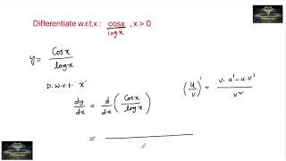 Differentiate wrtx cos x  log x Ncert class 12 exercise Differentiation chain rule [upl. by December]