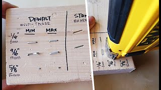 DEWALT 5in1 Multitacker amp Brad Nailer POWER TEST vs Stanley Sharpshooter Staple Gun [upl. by Llerej]