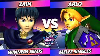 LMM Miami 2024 TOP 8  Zain Marth Vs Aklo Link Fox Smash Melee  SSBM [upl. by Odin322]