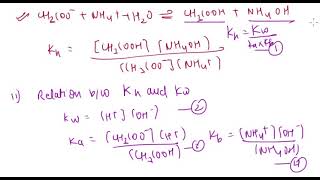 Hydrolysis of Salt of Weak Acid and Weak Base [upl. by Lesoj]