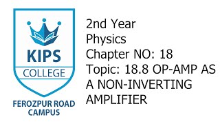 OPAMP as a Non Inverting Amplifier  2nd Year Physics  Chapter No 18 [upl. by Phenice]