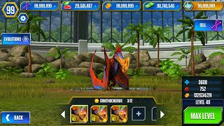 NEW UPGRADE ORNITHOCHEIRUS MAX X3 LEVEL 40  JURASSIC WORLD THE GAME [upl. by Rew]