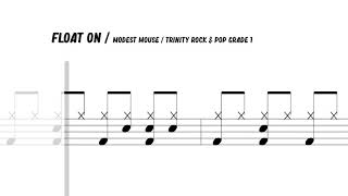 How to Play Float On Modest Mouse On Drums Trinity Rock amp Pop Grade 1 [upl. by Giacinta668]