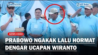 WIRANTO SINGGUNG JOGETAN Prabowo Ngakak Lalu Hormat Dengar 5 Alasan Pilih Nomor 2 [upl. by Ynelram]