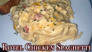 Cheesy Stovetop Rotel Chicken Spaghetti [upl. by Karla]