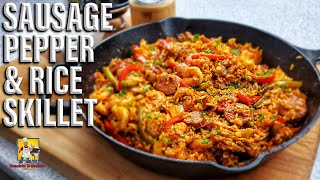 Sausage Pepper and Rice Skillet  Jambalaya Recipe [upl. by Katlin]