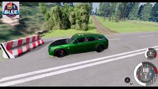 Concrete Barrier Real Car Crash  Crash Gaming BeamNgdrive  Bleegaming beamngdrivecrashes [upl. by Laen]