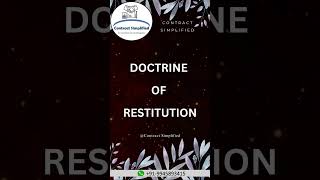 Doctrine of Restitution  Contract Law legalshorts [upl. by Novelia453]