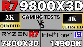 9800x3d vs 7950x3d vs 7800x3d vs 5800x3d vs Intel 285k vs 14900k vs 9700x vs 9950x 9800x3d 4k test [upl. by Anoniw]