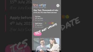 TCS nqt July Exam Update tcsnqt2023 july2023 lastdatetoapply registrationsopen [upl. by Neehcas]