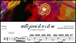 Mille giorni di te e di me  Claudio Baglioni drumless  spartito PDF [upl. by Yddur]