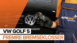 Hvordan bytte fremre bremseklosser på VW GOLF 5 BRUKSANVISNING [upl. by Ianteen783]