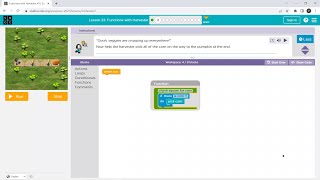 L222 Codeorg  Express2021  Lesson 21 Functions with Harvester  level 2 [upl. by Moyers]