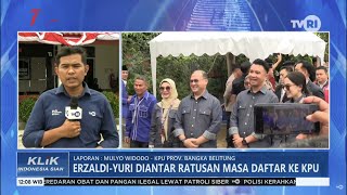 Erzaldi Yuri Diantar Ratusan Masa Daftar Ke KPU [upl. by Idolah401]