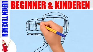 Trein tekenen in 80s  Leren tekenen voor beginners en kinderen ★ Deel 36 [upl. by Iborian]