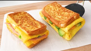 3 ways to make one pan egg toast 5 minutes quick breakfast Easy Delicious and Healthy [upl. by Siuqcram]