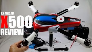 XK Aircam X500 GPS QuadCopter Review  UnBox Inspection Setup [upl. by Nevah]