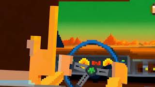 A nostalgic 8bit pixel art scene of a guy inside a car driving during sunset in a modern city 30453 [upl. by Yentruoc834]