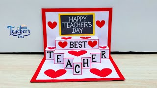 DIY  Teachers day popup card ideas  Happy teachers day greeting card handmade [upl. by Glyn14]