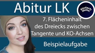 Dreiecksfläche von Tangente und Koordinatenachsen  eFunktion  Mathe Abitur LK by einfach mathe [upl. by Ananna121]