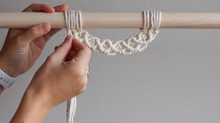 DIY Macrame Wall Hanging  Layering Your Work SemiCircle Pattern Attached to Dowel [upl. by Alyar]