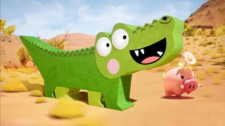 Fastest Running Race In The Desert  Silly Crocodile Animated Stories For Kids [upl. by Ettelocin]