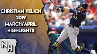 Christian Yelich 2019 MarchApril Highlights [upl. by Anivek862]