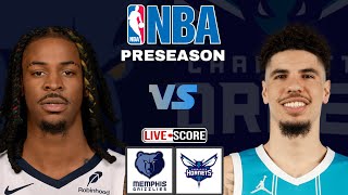 Memphis Grizzlies vs Charlotte Hornets  NBA Preseason Live Scoreboard [upl. by Elhsa994]