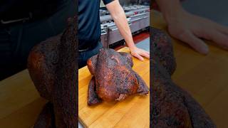 Chef shows you how to smoke a turkey holidayrecipes bbq smokedturkey turkeydinner thanksgiving [upl. by Fleeman]