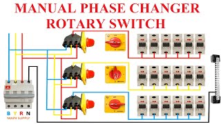 3 PHASE MANUAL ROTARY SWITCH CONNECTION STEP BY STEP controlpanel phase electrical rotary mcb [upl. by Nomael148]