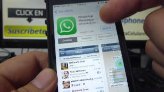 como Descargar whatsapp iphone gratis para iPhone 5s 5C 5 4 iOS 7 español Channeliphone [upl. by Cresida]