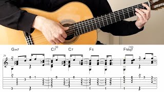 A Felicidade TAB Simple Fingerstyle Guitar  AC Jobim [upl. by Eemia]