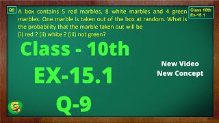 Ex 151 Q9 Class10  Probability  Exercise 151  Class10 Math  Class10 Ex 151 Q9  Green Board [upl. by Emyaj]