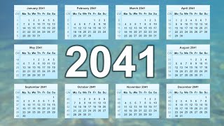 Calendar 2041 [upl. by Atinit]