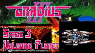 Gradius 3  Gameplay  Snes  Secrets and Tips  Stage 3  Volcanic Planet [upl. by Aneekahs]