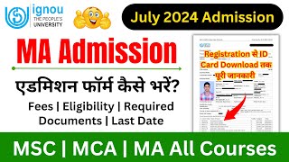 IGNOU MA Admission 2024 July Session  IGNOU Admission Form Fill Up Online 2024  Master Degree [upl. by Harrus]