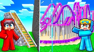 Nico vs Cash ROLLER COASTER Build Challenge [upl. by Nwahsat]