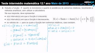 Trigonometria  Derivada Monotonia e Extremos [upl. by Alver]